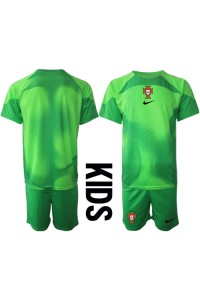 Portugal Keeper Babyklær Hjemme Fotballdrakt til barn VM 2022 Korte ermer (+ Korte bukser)